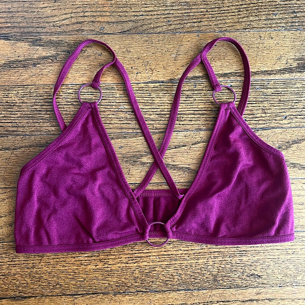 Vintage maroon ring bralette
